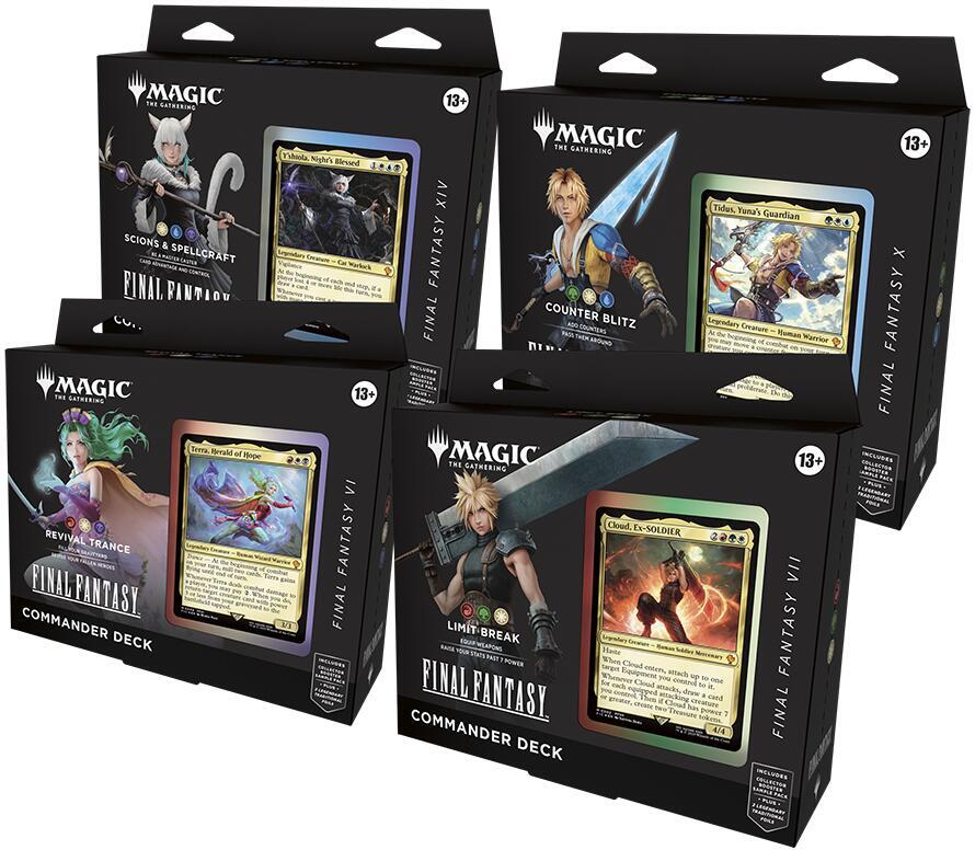 MTG Universes Beyond: FINAL FANTASY Commander Deck Display (Set of 4)